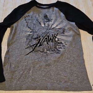 Boys L Tony Hawk Black and Gray Graphic Long Sleeve Tee